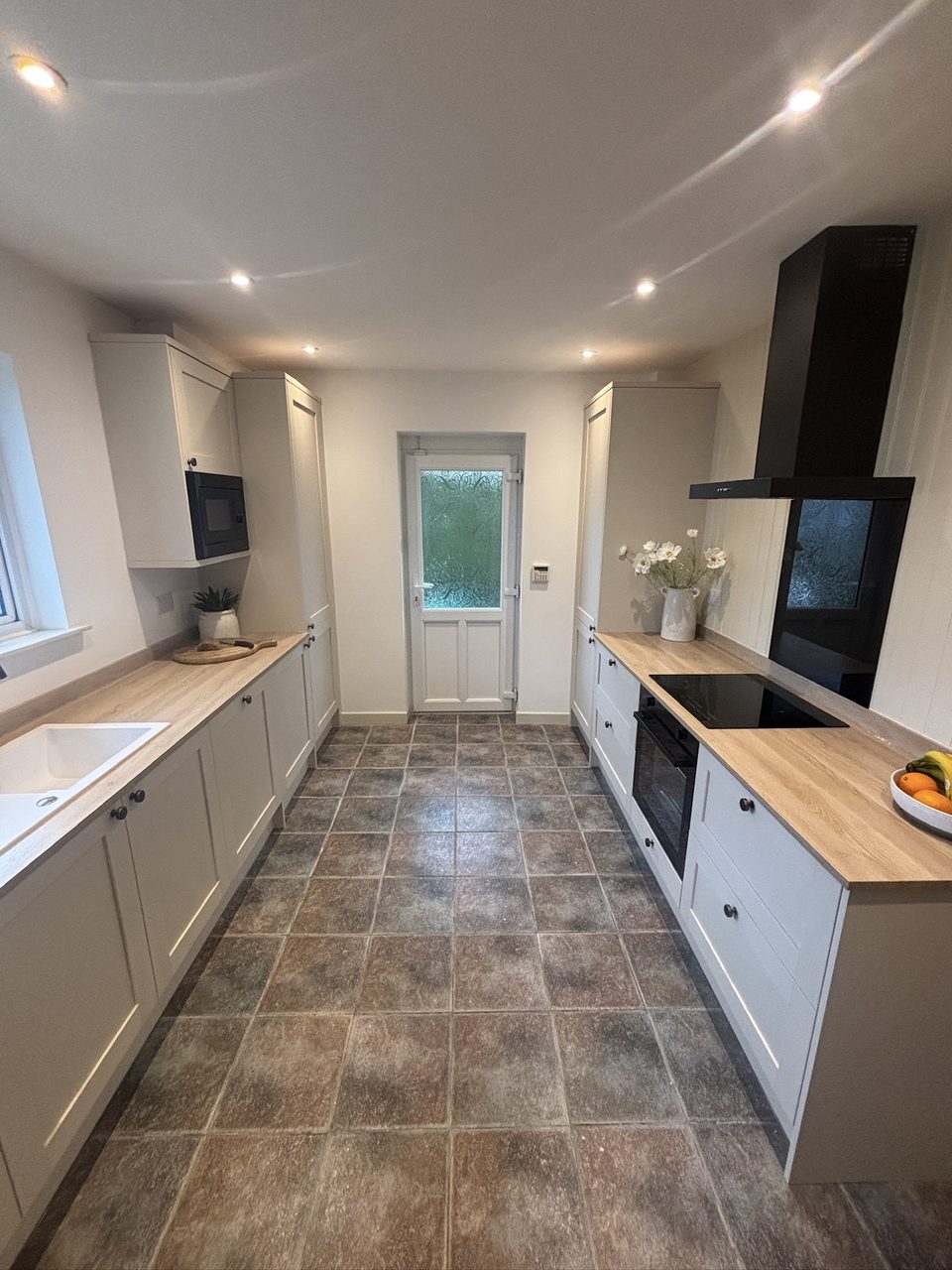 Galley kitchen with Shaker units